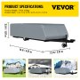 VEVOR Cubierta de Remolque Camper 12 a 14 piezas Funda Protección Remolque 4,27 x 2,21 x 1,07m Toldo para Remolque Cubierta para Remolque Cubierta de