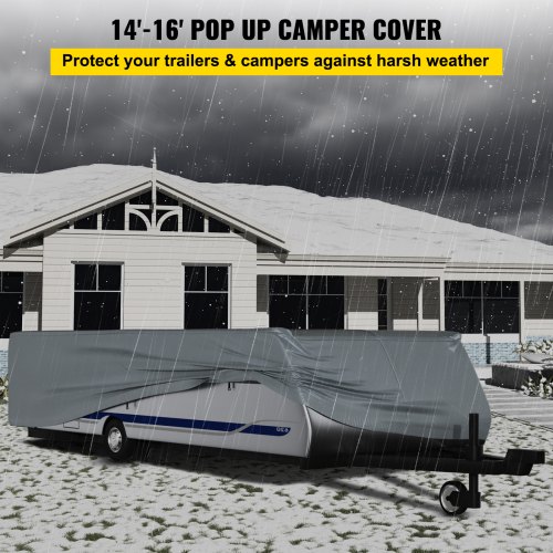 VEVOR Cubierta de Remolque Camper 14 a 16 piezas Funda Protección Remolque 4,27 x 2,21 x 1,07m Toldo para Remolque Cubierta para Remolque Cubierta de