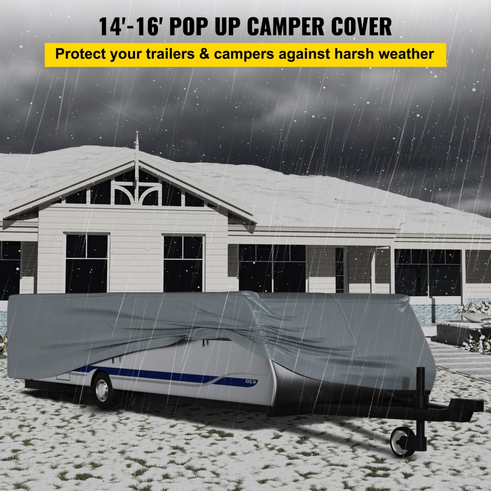 VEVOR Cubierta de Remolque Camper 14 a 16 piezas Funda Protección Remolque 4,27 x 2,21 x 1,07m Toldo para Remolque Cubierta para Remolque Cubierta de