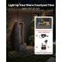 VEVOR Fuente de Agua para Exteriores, 98 cm de Altura, Fuente de Cascada Moderna de Una Sola Capa con Base de Roca, Luz LED y Bomba para Jardín, Patio, Decoración del Hogar, Exterior, Negro