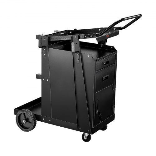 VEVOR Carro de Soldadura de 2 Cajones, Resistente, con Gabinete con Cerradura Antirrobo, Capacidad de Peso Estático de 159 kg, Ruedas Giratorias de 360°, Cortador de Plasma, 465 x 920 x 925 mm
