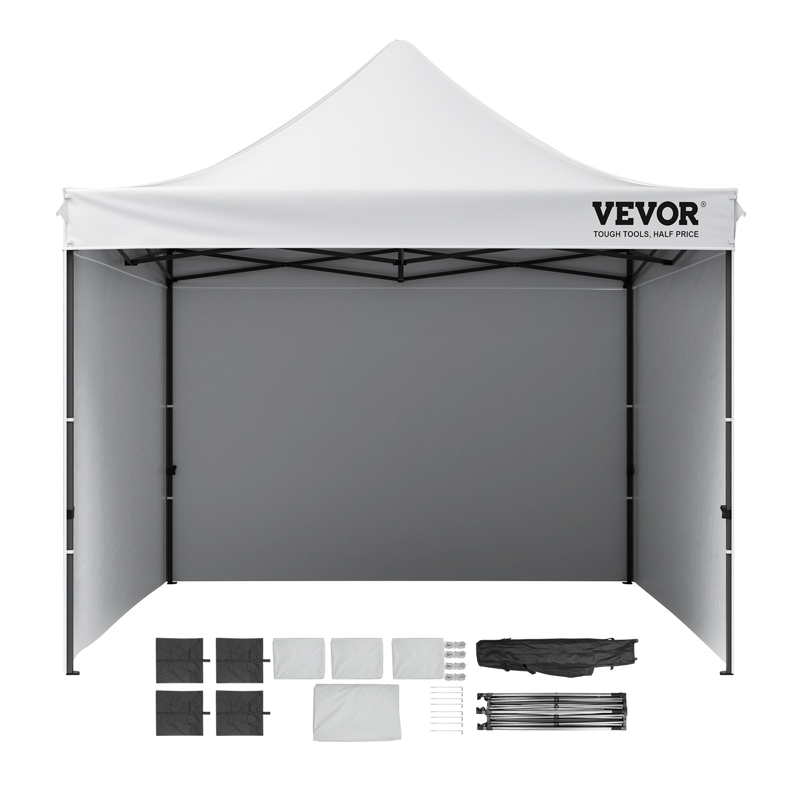 VEVOR Carpa Gazebo Emergente 304,8x304,8cm Carpa para Cenador Impermeable de Paredes Laterales Extraíbles Resistente a los Rayos UV con Bolsa con Ruedas para Exteriores, Jardín, Fiesta, Camping, Patio
