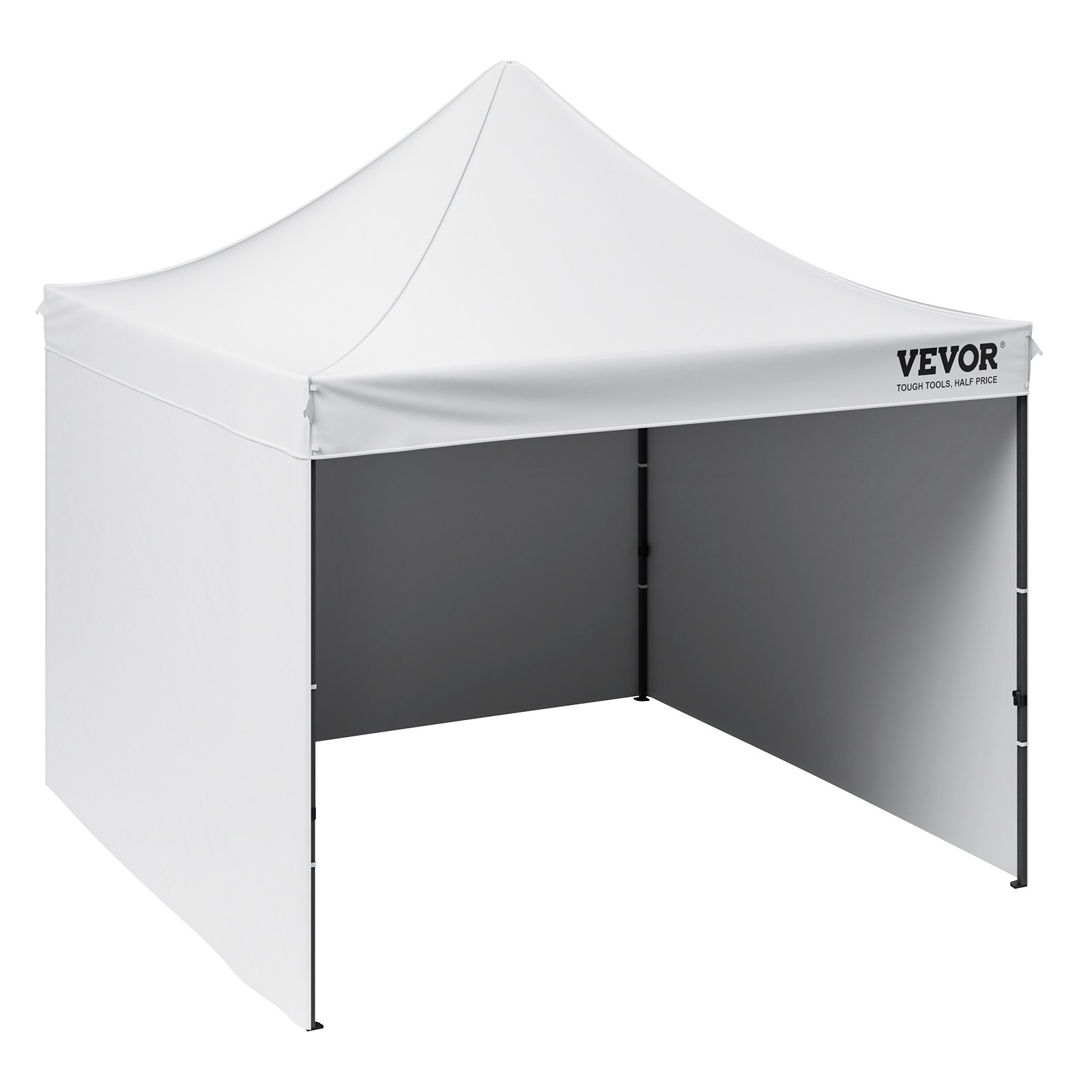 VEVOR Pavilion 304.8x304.8x320cm Garden Tent 500D PU Silver Fabric Folding Pavilion Height Adjustable incl. Storage Bag Party Tent 6-8 Person Pop-Up Tent White Garden Pavilion for Camping Trips