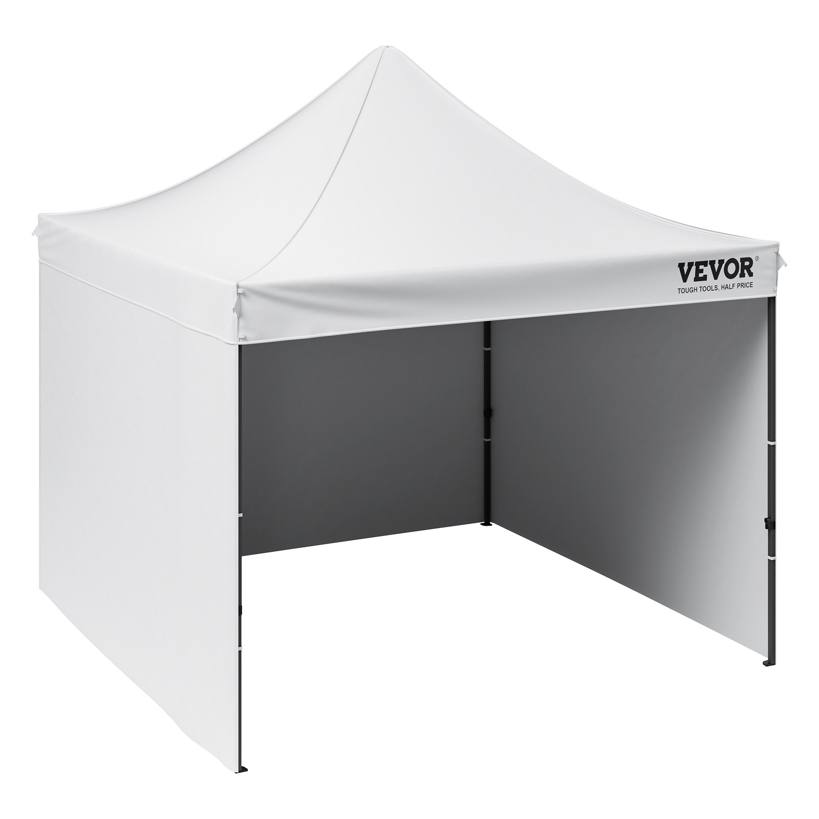 VEVOR Pavilion 304.8x304.8x320cm Garden Tent 500D PU Silver Fabric Folding Pavilion Height Adjustable incl. Storage Bag Party Tent 6-8 Person Pop-Up Tent White Garden Pavilion for Camping Trips