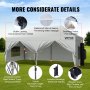 VEVOR Carpa Gazebo Emergente 304,8x609,6cm Carpa para Cenador Impermeable de Paredes Laterales Extraíbles Resistente a los Rayos UV con Bolsa con Ruedas para Exteriores, Jardín, Fiesta, Camping, Patio