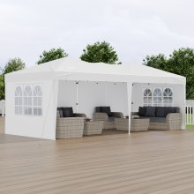 VEVOR Carpa Plegable Emergente de 5,9 x 2,96 x 2,65 m para Exterior, Blanco