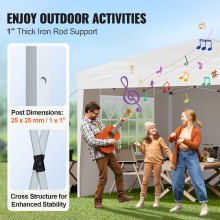 VEVOR Carpa Plegable Emergente de 2,95x2,95x2,63 m con Paredes Laterales Blanco