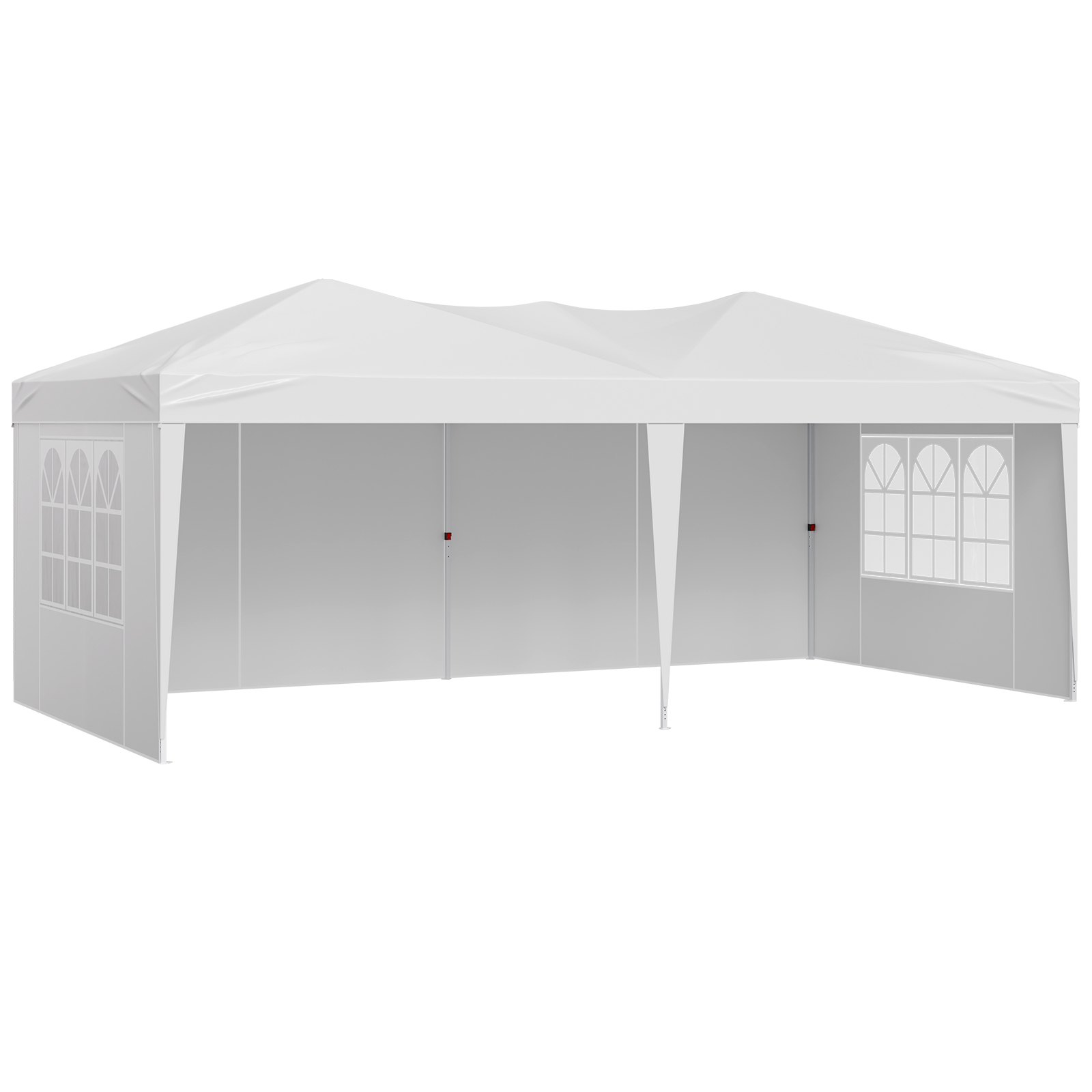 VEVOR Carpa Plegable Emergente de 5,9 x 2,96 x 2,65 m, Carpa Plegable Instantánea Portátil con Paredes Laterales y Ventanas Ventiladas, 3 Configuraciones de Altura para Jardín Exterior, Patio, Blanco