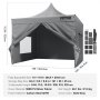 VEVOR Carpa Gazebo Emergente 304,8x304,8 cm Carpa para Cenador impermeable de Paredes Laterales Extraíbles Resistente a los Rayos UV con Bolsa con Ruedas para Exteriores, Jardín, Fiesta, Camping, Gris