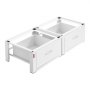 VEVOR Soporte para Lavadora Alto de 310 mm, Base de Lavadora de Acero Resistente, Capacidad de Carga de 150 kg, Pedestal Universal para Secadora con Cajón, Patas Antideslizantes, 2 Piezas, Blanco