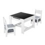 VEVOR Kids Table and 2 Chairs Set, Toddler Table and Chair Set with Storage Space under the Table, Cloth Storage Box under the Chairs, Wooden Desk for Art, Craft, Reading, Learning, Drawing, White