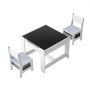 VEVOR Kids Table and 2 Chairs Set, Toddler Table and Chair Set with Storage Space under the Table, Cloth Storage Box under the Chairs, Wooden Desk for Art, Craft, Reading, Learning, Drawing, White