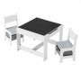 VEVOR Kids Table and 2 Chairs Set, Toddler Table and Chair Set with Storage Space under the Table, Cloth Storage Box under the Chairs, Wooden Desk for Art, Craft, Reading, Learning, Drawing, White