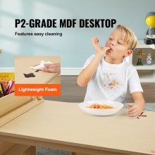 VEVOR 1 mesa infantil con 2 sillas y juego de muebles infantiles con estante