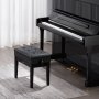 VEVOR Banco de Piano 560x340x490-580 mm Silla de Piano con Cojín Acolchado de Alta Densidad Almacenamiento para Libros de Música Taburete de Madera para Piano para Tocador, Sala de Estar, Dormitorio
