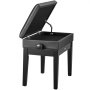VEVOR Banco de Piano 560x340x490-580 mm Silla de Piano con Cojín Acolchado de Alta Densidad Almacenamiento para Libros de Música Taburete de Madera para Piano para Tocador, Sala de Estar, Dormitorio