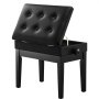 VEVOR Banco de Piano 560x340x490-580 mm Silla de Piano con Cojín Acolchado de Alta Densidad Almacenamiento para Libros de Música Taburete de Madera para Piano para Tocador, Sala de Estar, Dormitorio