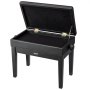 VEVOR Banco de Piano 560x340x490-580 mm Silla de Piano con Cojín Acolchado de Alta Densidad Almacenamiento para Libros de Música Taburete de Madera para Piano para Tocador, Sala de Estar, Dormitorio