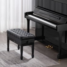 VEVOR Banco de Piano con Asiento Acolchado y Almacenamiento, 750x360x515-595 mm