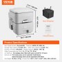 VEVOR Inodoro portátil para acampar, orinal portátil con bolsa de transporte, tanque de desechos de 5,3 galones y tanque de descarga de 3,2 galones, cómoda con descarga presurizada con botón, inodoro de viaje a prueba de fugas e inodoro para autocaravana