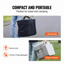 VEVOR Inodoro Portátil con Descarga para Viaje Acampada 20 L 430 x 340 x 420 mm