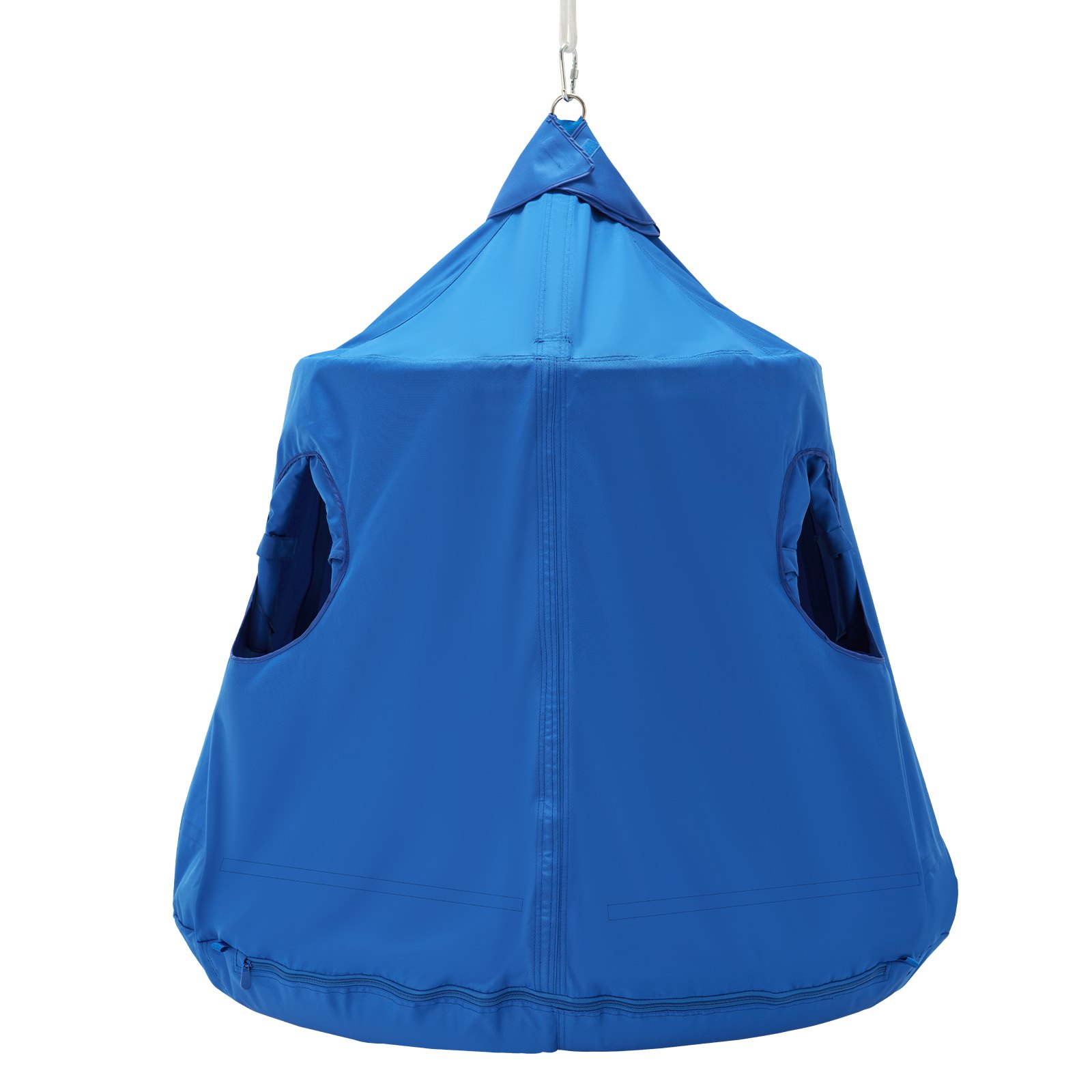 VEVOR Hamaca para Niños, Columpio Colgante para Interiores y Exteriores, Carga de 150 kg, Carpa para Árbol con Cadena de Luces LED, Base Inflable, Carpa para Juegos para Sala de Estar, Jardín, Azul