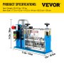 VEVOR Máquina Peladora de Cables Eléctricos 370 W Máquina Pelacable 1,5 mm - 38 mm Color Azul 17,3pulg.x12 pulg.x14,1 pulg. Máquina Pelacables Automática 50 HZ para Manejar Diferentes Tipos de Cables