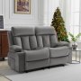 VEVOR Loveseat Recliner Sofa, Power Reclining Couch with Heating and Massage, Soft Velvet Electric Recliner Sofa with USB Ports, Cup Holders and Side Bags, Dual Loveseat Chair for Living Room, Grey