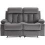 VEVOR Loveseat Recliner Sofa, Power Reclining Couch with Heating and Massage, Soft Velvet Electric Recliner Sofa with USB Ports, Cup Holders and Side Bags, Dual Loveseat Chair for Living Room, Grey