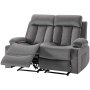 VEVOR Loveseat Recliner Sofa, Power Reclining Couch with Heating and Massage, Soft Velvet Electric Recliner Sofa with USB Ports, Cup Holders and Side Bags, Dual Loveseat Chair for Living Room, Grey