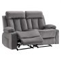 VEVOR Loveseat Recliner Sofa, Power Reclining Couch with Heating and Massage, Soft Velvet Electric Recliner Sofa with USB Ports, Cup Holders and Side Bags, Dual Loveseat Chair for Living Room, Grey