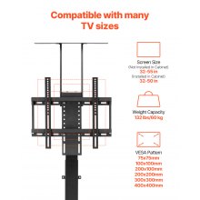 VEVOR Soporte de TV Motorizado Elevable con Control Remoto, Carga de 60 kg