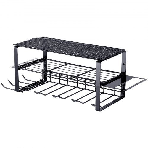 VEVOR Estante para Herramientas Eléctricas de Pared 4 Ranuras Organizador de Almacenamiento para Taller Garaje, 3 Capas para Taladro Inalámbrico, Estación de Carga de Batería, Destornillador, Alicates