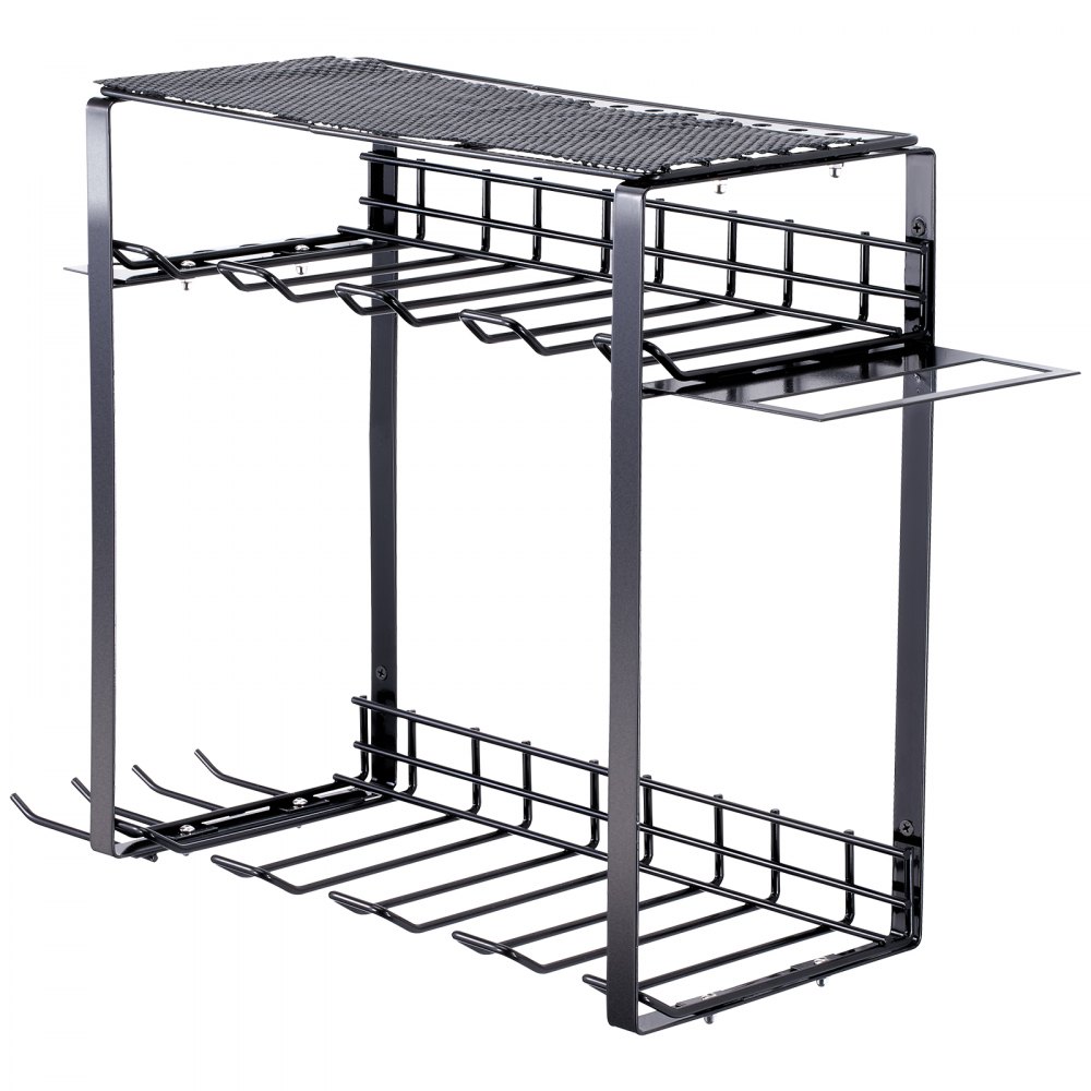 VEVOR Estante para Herramientas Eléctricas de Pared 8 Ranuras Organizador de Almacenamiento para Taller Garaje, 3 Capas para Taladro Inalámbrico, Estación de Carga de Batería, Destornillador, Alicates
