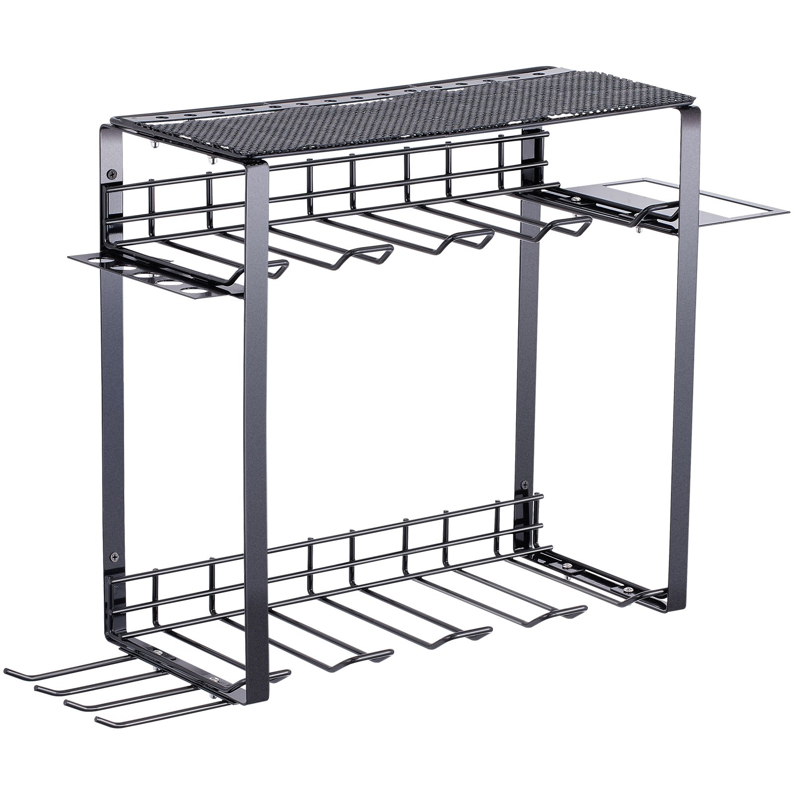 VEVOR Estante para Herramientas Eléctricas de Pared 8 Ranuras Organizador de Almacenamiento para Taller Garaje, 3 Capas para Taladro Inalámbrico, Estación de Carga de Batería, Destornillador, Alicates