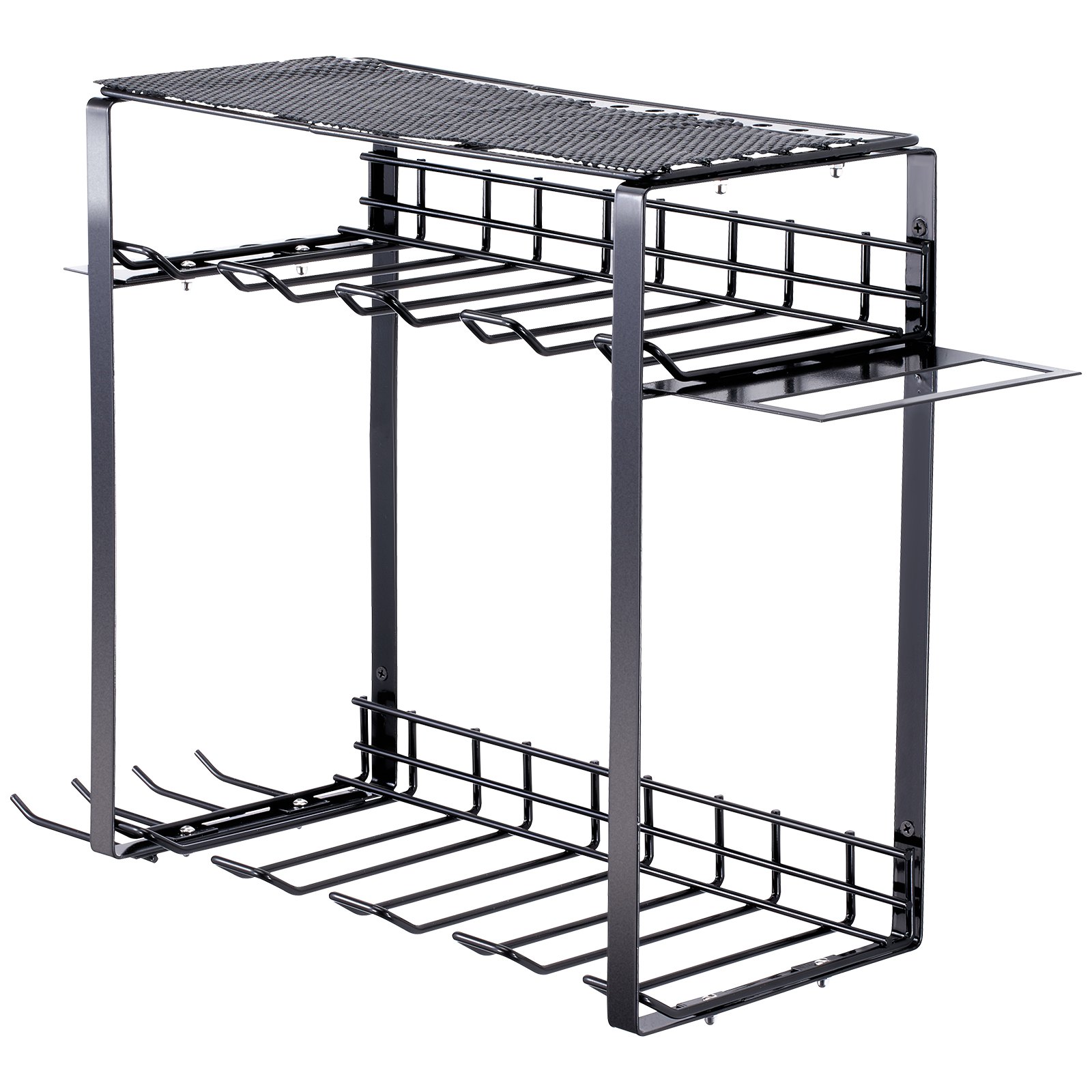 VEVOR Estante para Herramientas Eléctricas de Pared 8 Ranuras Organizador de Almacenamiento para Taller Garaje, 3 Capas para Taladro Inalámbrico, Estación de Carga de Batería, Destornillador, Alicates