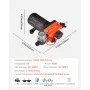 VEVOR Bomba de Diafragma, 12 V DC, 18,9 L/min, Autocebante, de 4 Cámaras con Presostato Automático y Presión de 4,8 Bar, para Autocaravanas, Caravanas, Barcos, Yates y Lavaderos de Coches, 192 W