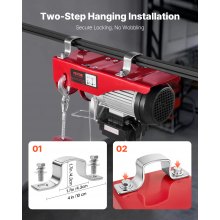 VEVOR Polipasto Eléctrico Carga de 1000 kg Cabrestante Eléctrico 230 V Control Remoto Inalámbrico y con Cable de 4,2 m Parada de Emergencia Polipasto Elevador para Garaje, Almacén, Fábrica