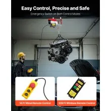 VEVOR Polipasto Eléctrico 200kg con Control Remoto Inalámbrico y con Cable 4,2m