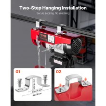 VEVOR Polipasto Eléctrico Carga de 200 kg Cabrestante Eléctrico 230 V Control Remoto Inalámbrico y con Cable de 4,2 m Parada de Emergencia Polipasto Elevador para Garaje, Almacén, Fábrica