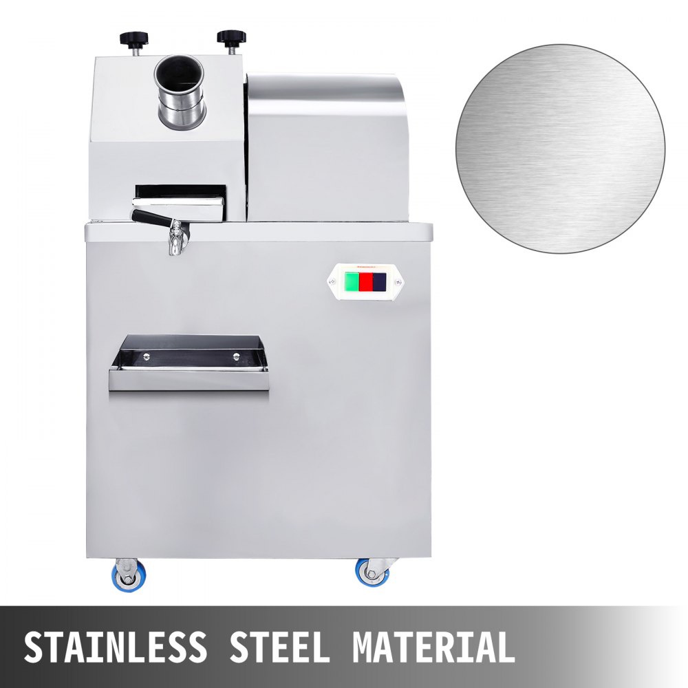 VEVOR Exprimidor de Azúcar de Caña de Azúcar, 220 V / 50 HZ Extractor de Jugo de Caña de Azúcar 750 W, Exprimidor Eléctrico de Caña de Azúcar de Acero Inoxidable, Tamaño de la Máquina 48 x 38 x 78 cm