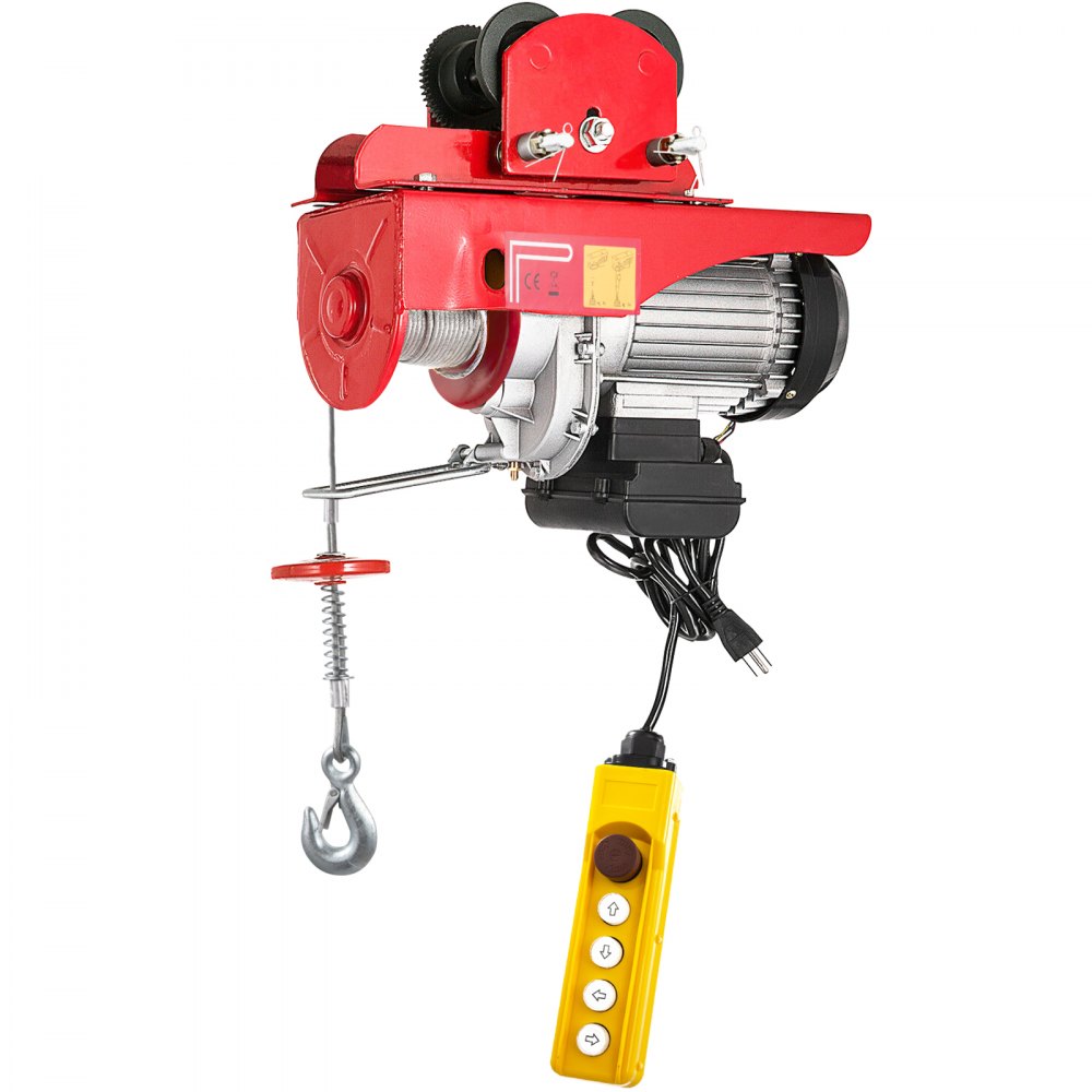 VEVOR Polipasto Eléctrico, Montacargas Eléctrico con Carretilla Eléctrica, Capacidad de 1000 kg, Polipasto Eléctrico de Acero Cabrestante Eléctrico Cable Eléctrico con Mando a Distancia