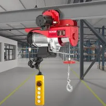 VEVOR Polipasto Eléctrico 1000kg / 1000 lbs Montacargas Eléctrico con Carretilla Eléctrica Polipasto Eléctrico de Acero Cabrestante Eléctrico Cable Eléctrico con Mando a Distancia