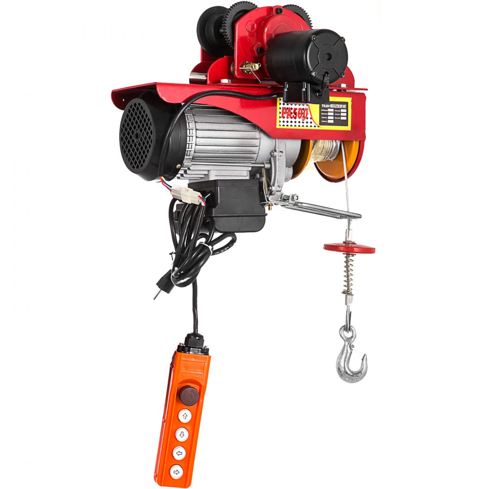 Polipasto Eléctrico de 500kg / 1100 lb, con Carro Eléctrico de 0,5 T / 1100 lb Rojo