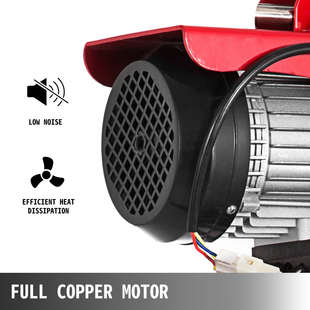 Polipasto Eléctrico de 500kg / 1100 lb, con Carro Eléctrico de 0,5 T / 1100 lb Rojo