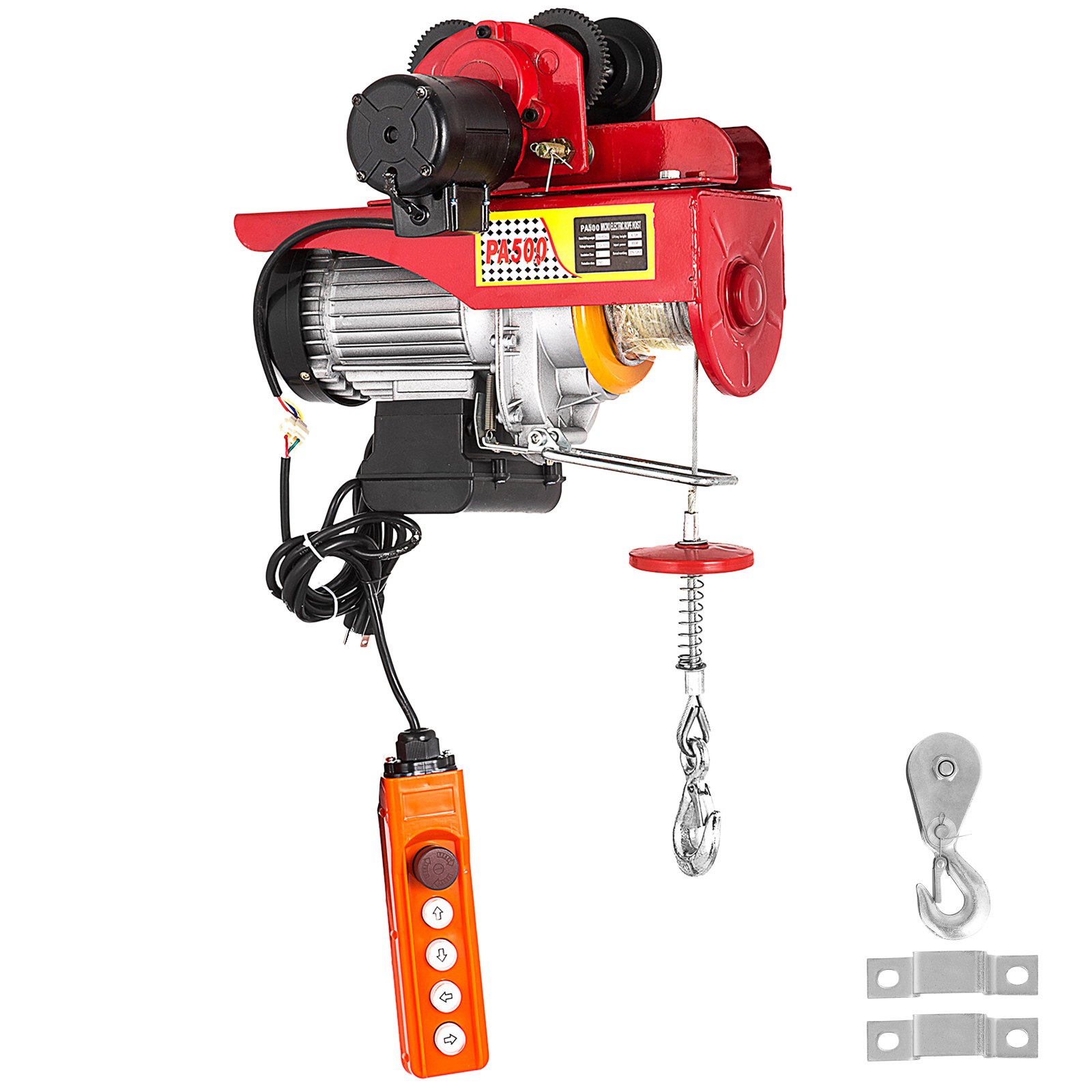 Polipasto Eléctrico de 500kg / 1100 lb, con Carro Eléctrico de 0,5 T / 1100 lb Rojo