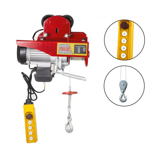 Polipasto Eléctrico Con Carretilla 300kg/600kg Cable 12m/6m Bajo Nivel De Ruido