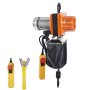 VEVOR Polipasto Eléctrico de Cadena 1100W Capacidad de Carga 998kg Altura Máxima de Elevación 3m Grúa Puente Monofásico con Cadena G100 Control Remoto con Cable de 3m para Garaje, Taller, Hotel