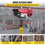 VEVOR Polipasto Eléctrico 1,200 kg, Cabestrante Eléctrico 2,000 W, Herramienta de Elevación Eléctrica 12 m