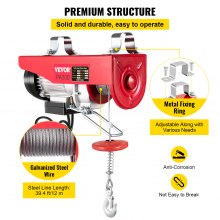 VEVOR 150 / 300kg Polipasto Eléctrico de 550W de Potencia, Herramienta de Paleta Eléctrica con Cable, 40 pies, Polipasto Eléctrico, Adecuado para Fábricas, Almacenes, Construcción, Mercancías